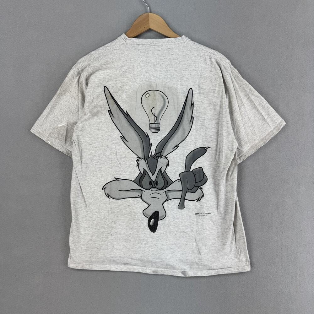 Vintage Wile E Coyote Shirt Mens XL Gray Geniuswear Looney Tunes USA 1995 90s